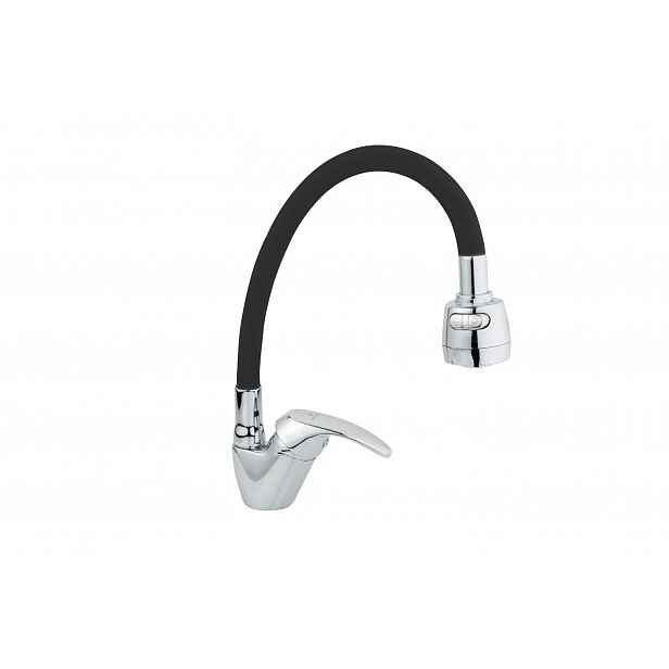 JB Sanitary Stojánková dřezová baterie SLIM, černé flexi ramínko A10 17 05