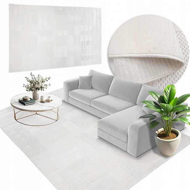Koberec do obývacího pokoje ložnice světlý, barva Moderní koberec 133x190 Paloma #1651A