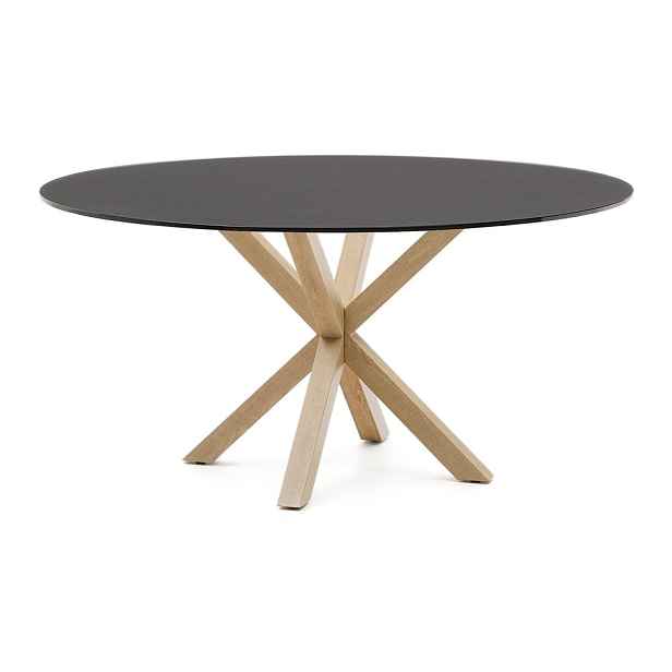 Kulatý jídelní stůl se skleněnou deskou ø 150 cm Argo – Kave Home