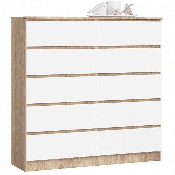 RAUMHIRSCH FURNITURE KOMODA dub Sonoma, bílá 121/120/40