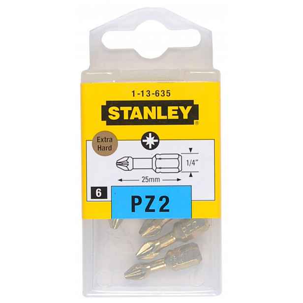 Stanley - Sada torzních bitů PZ2, 6 ks 1-13-635