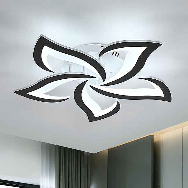 Stropní svítidlo černé lustr Led bílé 6500K moderní do obývacího pokoje 60W