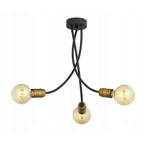 Stropní Svítidlo Luce Černá Patina 3xE27 Závěsná lampa do pracovny
