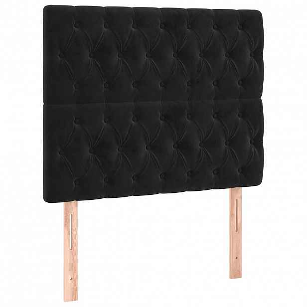 vidaXL Čelo postele černé 100x7x118/128 cm sametové