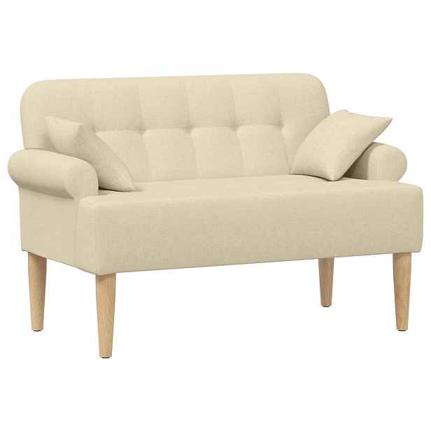 vidaXL Pohovka s knoflíkovým prošíváním Krémová 120 x 65 x 79 cm
