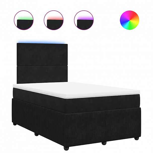 vidaXL Box spring postel s matrací černá 120 x 190 cm samet