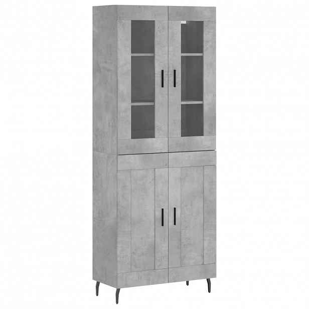 vidaXL Skříň highboard betonově šedá 69,5x34x180 cm kompozitní dřevo