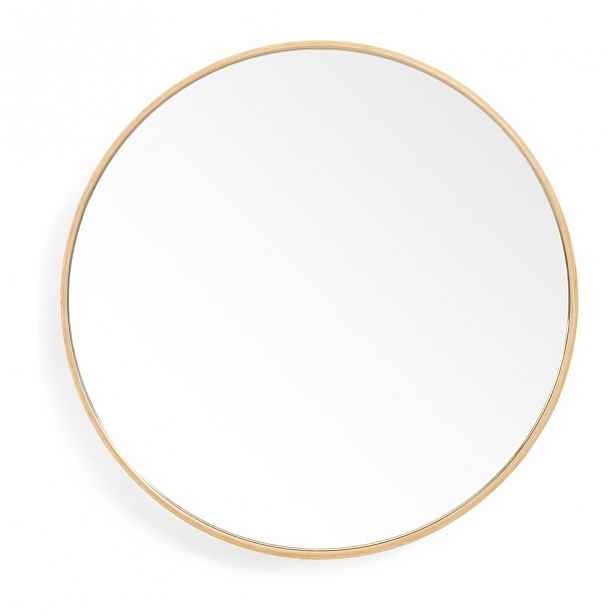 Nástěnné zrcadlo s rámem z dubového dřeva Wireworks Glance, ø 45 cm