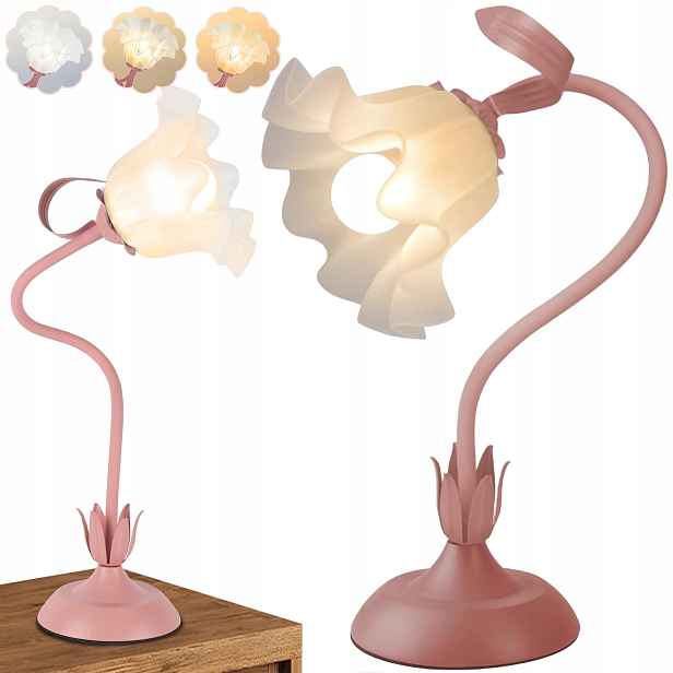 Noční Lampa Led Květ Růžová Pro Dívku K Čtení V Ložnici