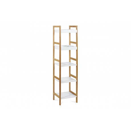 Regál DR-013-5, 5 polic, lakovaný bambus a MDF