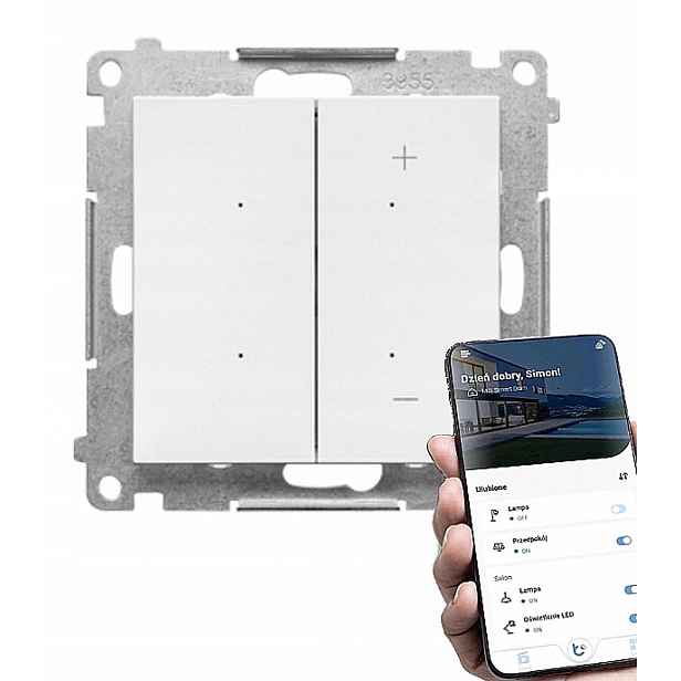 Simon 55 Stmívač Led pásek Dimmer W 12-24V Ovládaný Wifi Bílý Mat