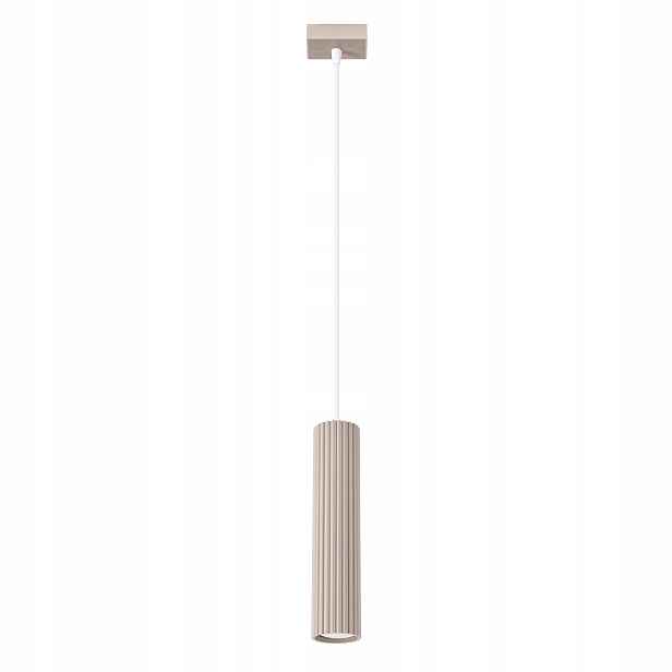 Sollux Lighting Závěsná lampa Karbon taupe 1xGU10 10W vroubkovaná