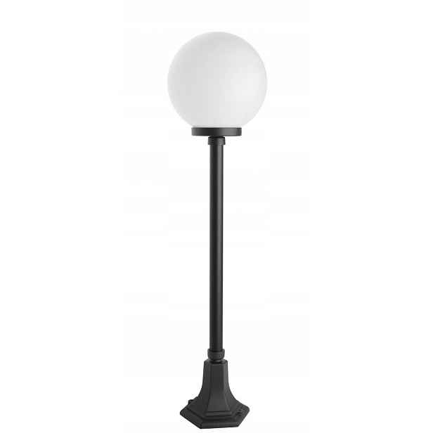 Stojací zahradní lampa ozdobná koule 25 cm bílá nebo kouřová 103 cm Su-ma