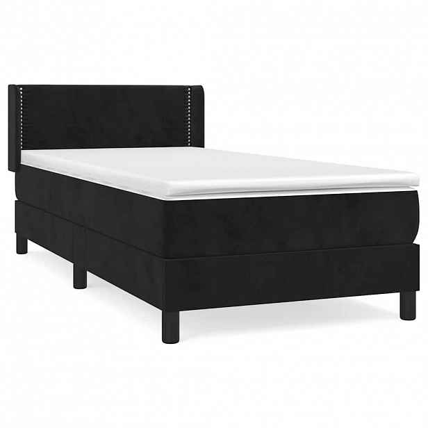 vidaXL Box spring postel s matrací černá 100x200 cm samet