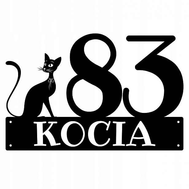 Číslo Na Dům 60cm Tabule Adresa Ocel 2MM ul. Kočka