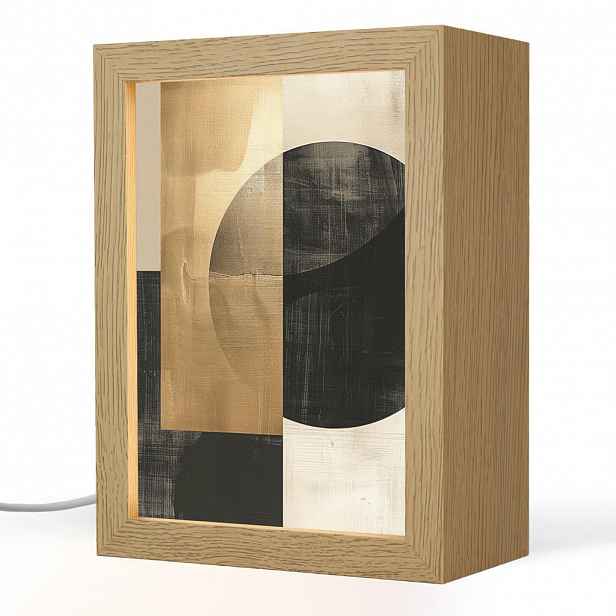 OnlyWow STOLNÍ LAMPA Abstraktní - Moderní - Černá - Zlatá 15x20 cm