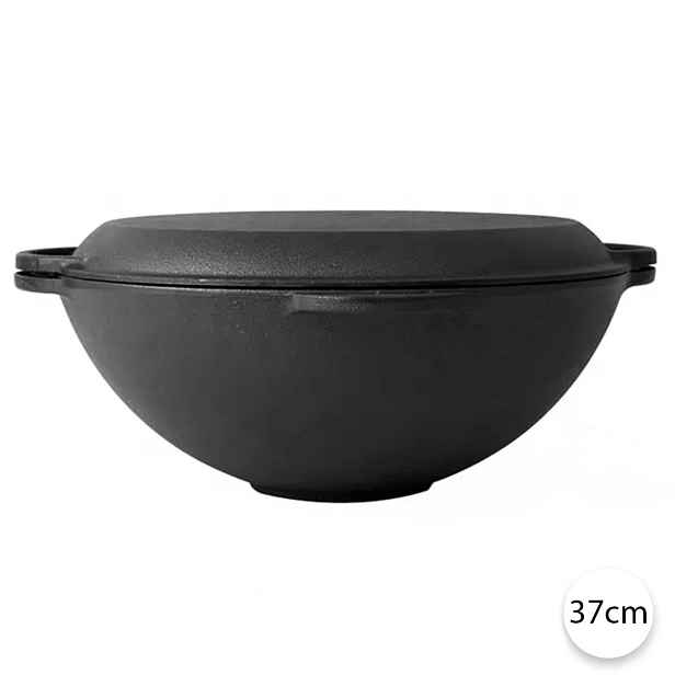 Perfect Home 28173 Litinová wok pánev s víkem, 37 cm