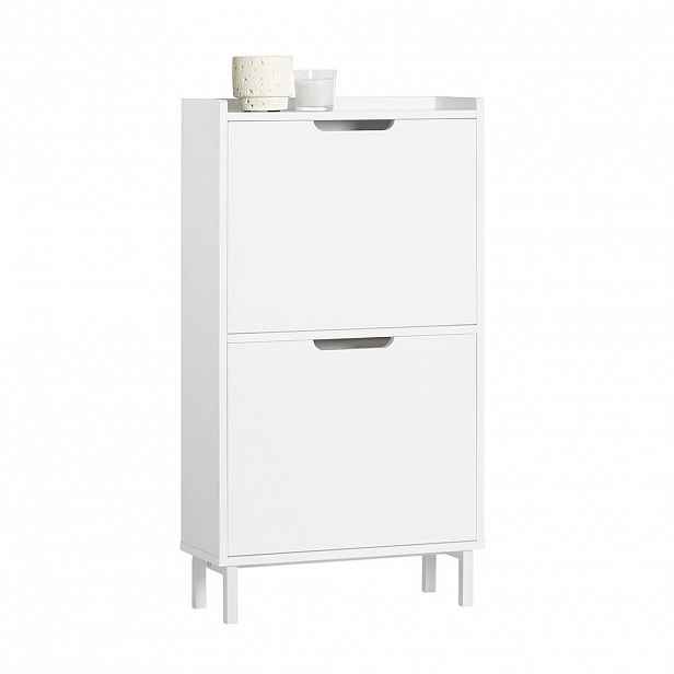 SoBuy BOTNÍK se 2 zásuvkami Bílá 50x19x90cm Minimalistický