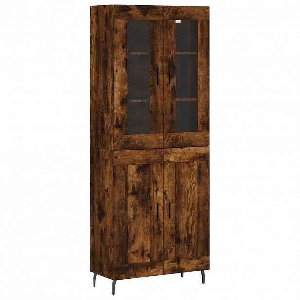 vidaXL Skříň highboard kouřový dub 69,5 x 34 x 180 cm kompozitní dřevo