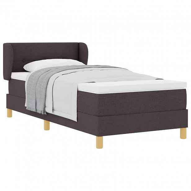 vidaXL Postel s boxspringem s čelo Tmavě hnědá 80 x 200 cm textil