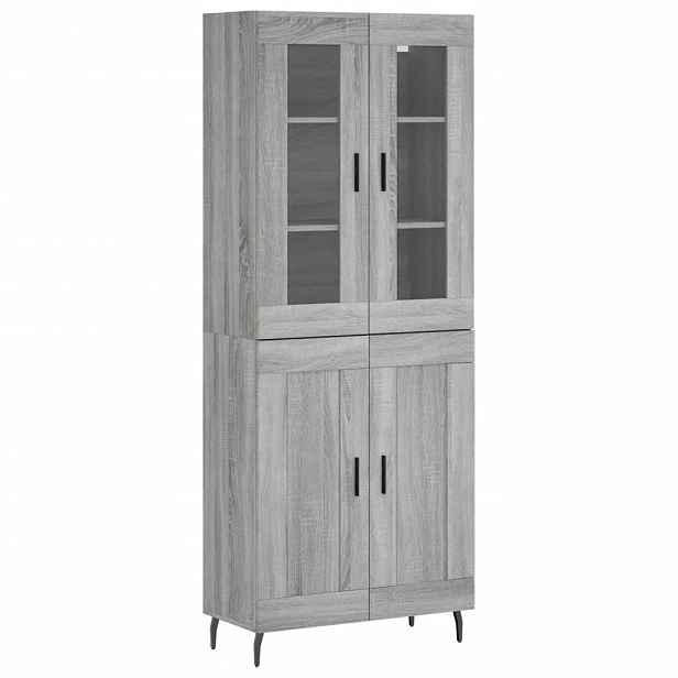 vidaXL Skříň highboard šedá sonoma 69,5 x 34 x 180 cm kompozitní dřevo