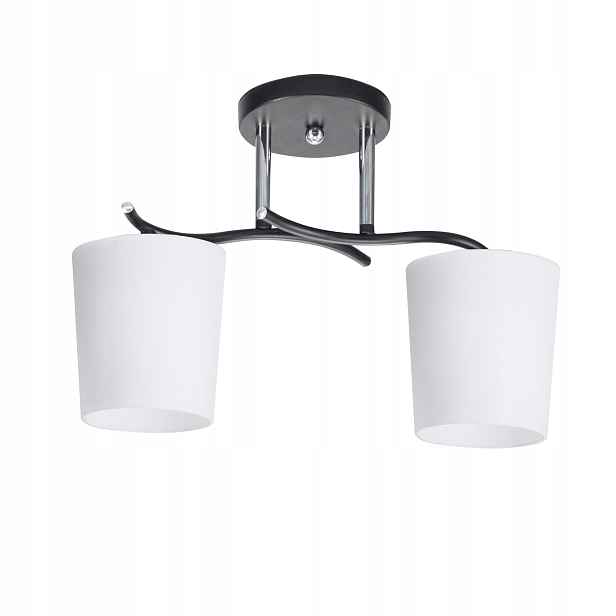 Candellux Esnyr stropní svítidlo 2xE27 černo-chromová bílá stínítka
