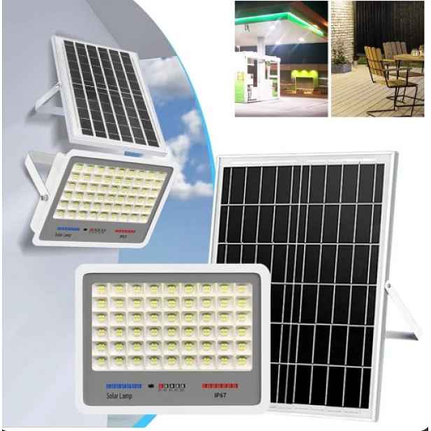 Solární lampa Led zahradní reflektor senzor soumraku halogen dálkový ovladač 150W