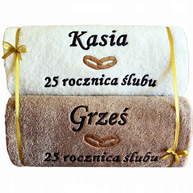 25. Výročí Svatby dárek pro rodiče přátel stříbrné hody Ručníky výšivka