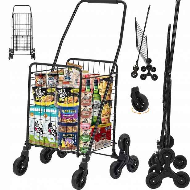 Ocelový vozík 57 l černý s ergonomickou rukojetí pro skladování a logistiku