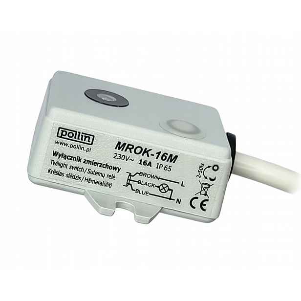 Soumrakový automat MROK-16M 16A regulace 2-50Lux op. 20s IP-65 n/t Mini