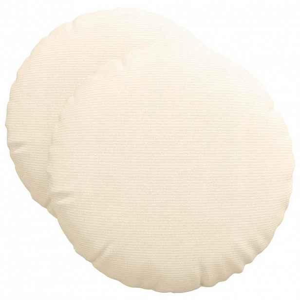 vidaXL Polštáře na sedadla 2 ks Žebrovaná látka Krémová Ø50 x 19 cm