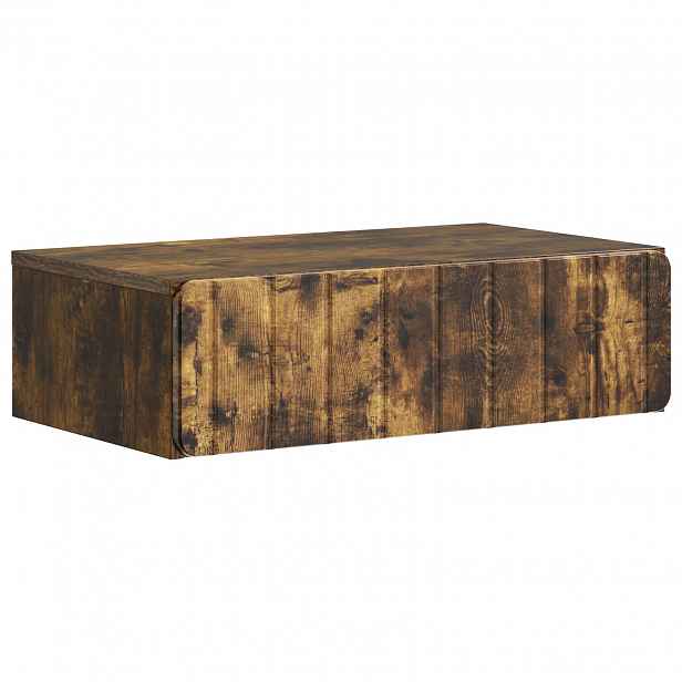 vidaXL Nástěnný boční stůl Kouřový dub 59 x 34,5 x 17 cm