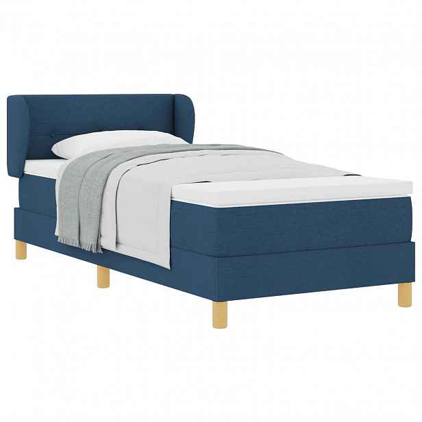 vidaXL Postel s boxspringem s čelo Modrá 80 x 200 cm textil