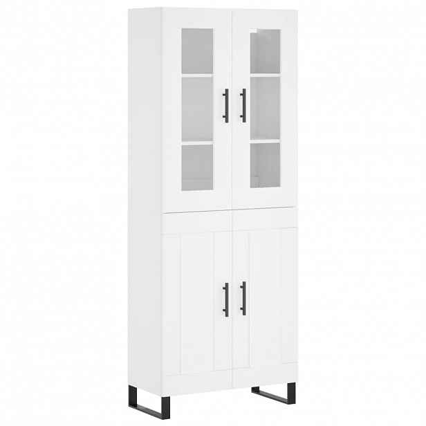 vidaXL Skříň highboard bílá 69,5 x 34 x 180 cm kompozitní dřevo