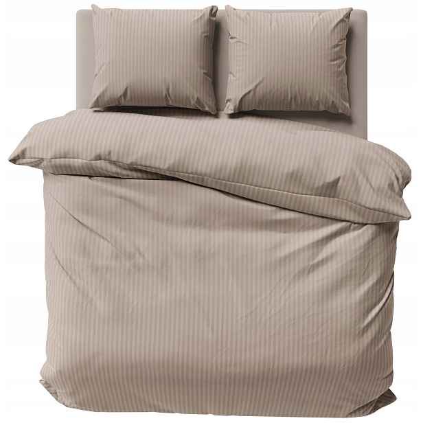 Povlečení Adamaszková Béžová Taupe 160x200 Jednobarevné Bavlněné