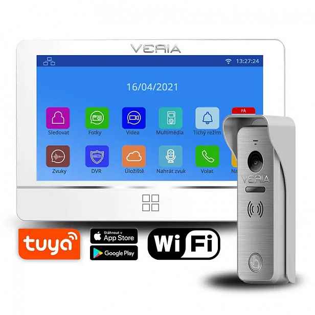 Set Videotelefon Veria 8277B-W (Wi-Fi) bílý vstupní stanice Veria 831