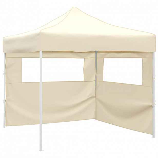 vidaXL Skládací stan se 2 stěnami 291x291x315 cm krémový