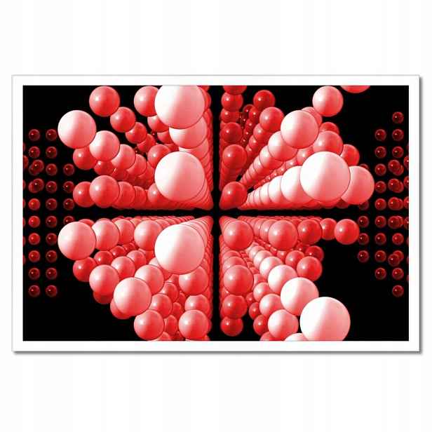 Plakáty v rámu 60x40 Červené kuličky Matrix