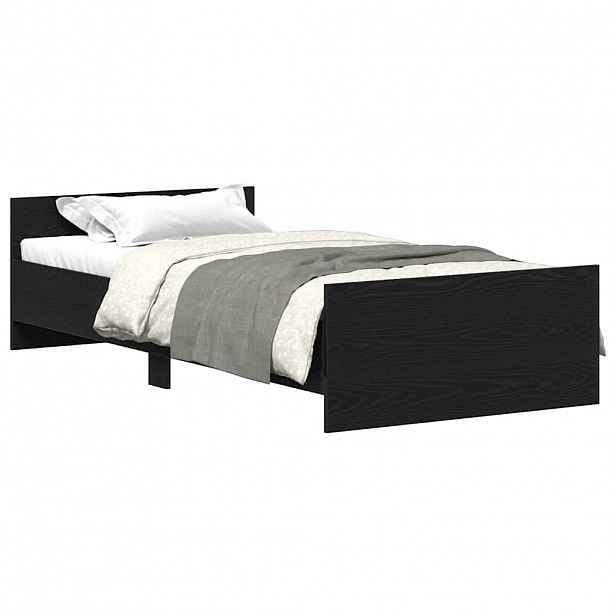 vidaXL Rám postele bez matrace Dub černý 90x190 cm Dřevěné konstrukce