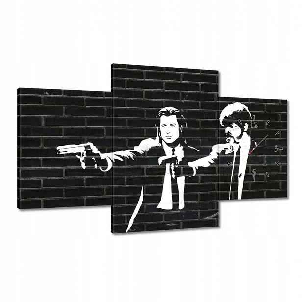 Hodiny 100x60 Pulp Fiction Graffiti
