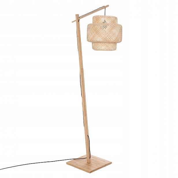 Podlahová Lampa 171 CM Z Bambusu, Béžová