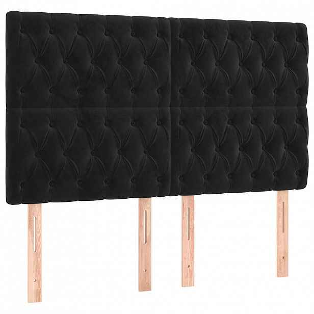 vidaXL Čelo postele černé 144x7x118/128 cm sametové