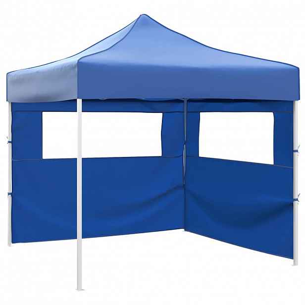 vidaXL Skládací stan se 2 stěnami 3 x 3 m modrý