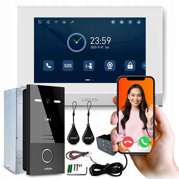 Videodomofon Wifi brána Aplikace interkom Hd klíčenky Tuya 2-žilový 7
