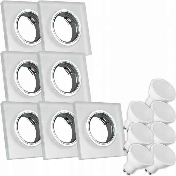 7X Skleněná Lampička Moderní Kulaté Stropní Svítidlo Kolo Silné Sklo Námraza Led Žárovka 3W