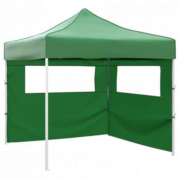 vidaXL Skládací stan se 2 stěnami 3 x 3 m zelený