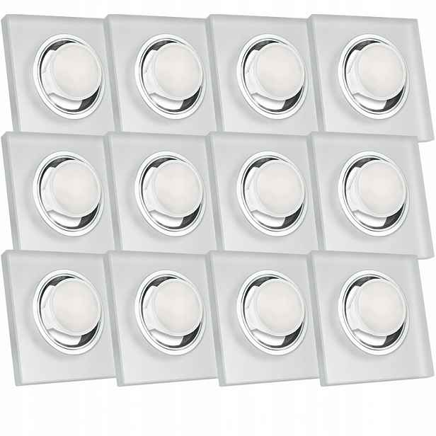 12X Skleněná Zapuštěná Lampa Námraza Kolo Silné Sklo Žárovka 1.5W