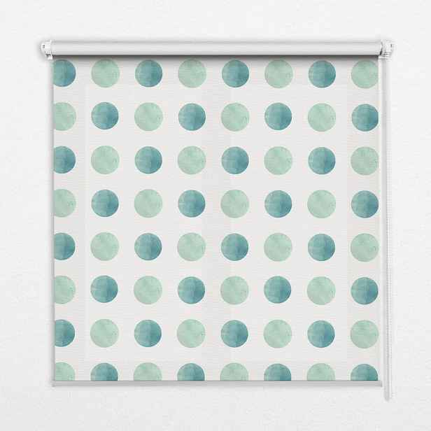TULUP VNITŘNÍ roleta - okenní roleta - roleta - 60x140 cm - Tyrkysové tečky na bílém pozadí