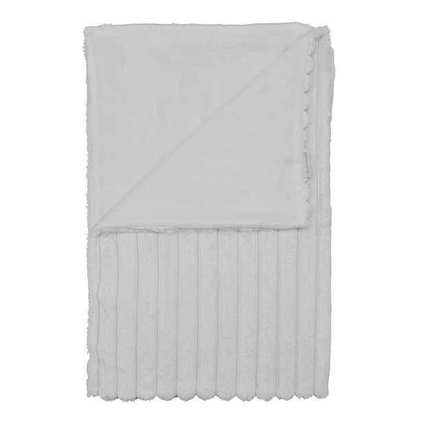 Bílá deka z mikroplyše 130x170 cm Cosy Ribbed – Catherine Lansfield