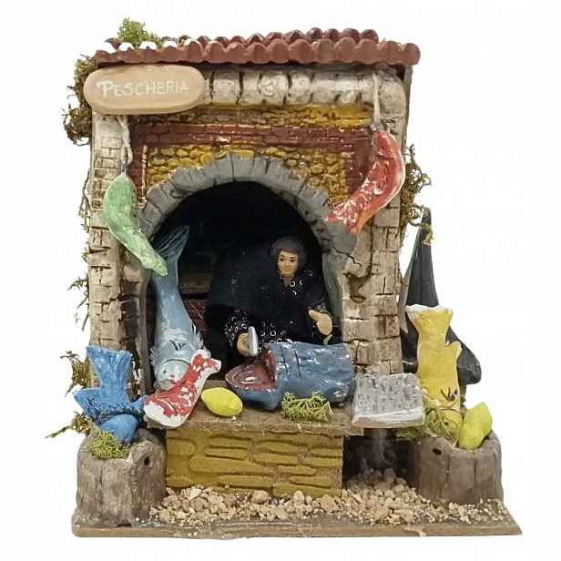 Pohyblivá Figura Do Betlému 'prodejce V Rybím Obchodě' pro figurky o výšce 10 cm